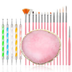 27-Piece Professional Nail Set: Brushes + Dotting Tools + Liners + Palette & Stand | Complete Salon & Home DIY Kit