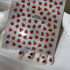 Coccinellidae Nail Art Stickers 5D Embossed Self-Adhesive Decals Mix Design Insect Nail Slider Cute Summer Nail Accessories