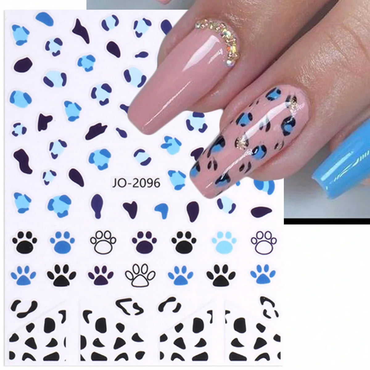3/6/12 Sheets Leopard Nail Art Stickers Set – Self-Adhesive Animal Nail Decals for DIY Manicure, Cheetah Paw Nail Decorations