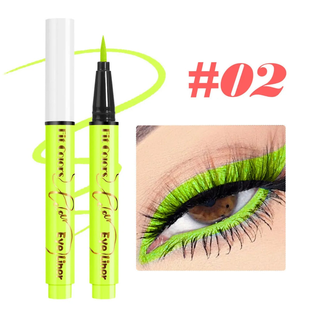 1pc Fluorescent Eyeliner Pen 12 Colors UV Waterproof Lasting Eyeliner Pen Makeup Eyeshadow Stick Face Painting Pencil Cosmetic