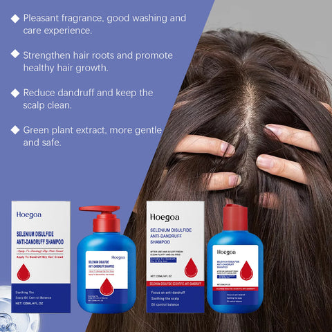 Selenium Sulfide Shampoo Deep Cleansing Remove Dandruff Reduce Scalp Itchy Balance Oil Strengthen Hair Roots Fluffy Hair Shampoo