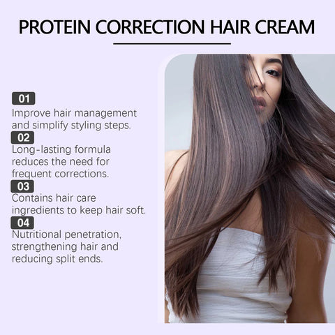 Protein Straightening Cream Prevent Frizzy Breakage Strengthen Elasticity Nourish Improve Hair Gloss Protein Straightening Cream
