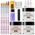 NOCIS Acrylic Nail Kit-Keratin Acrylic Powder with Castor Oil Vitamin E Nail Primer Nail Glue French Tips Pink Rhinestones Complete Tools Everything for Beginners DIY Home Salon Christmas Gift.