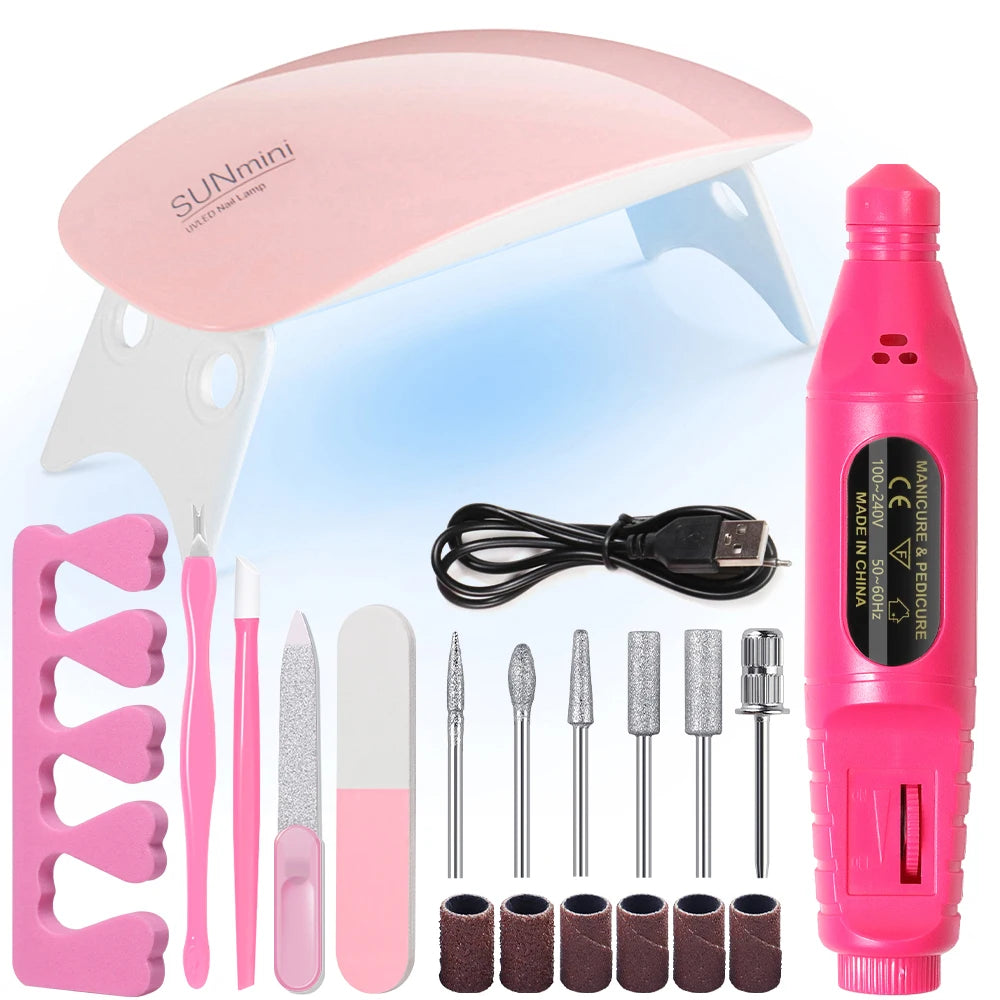 LINMANDA Electric Nail Drill Set Nail Art Pen File Kit 54W Nail Lamp Gel Manicure Dryer Lamp Nail Files Tool