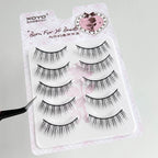 Cosplay Makeup False Eyelashes One Piece Hard Stem Baby Straight Natural Look Synthetic Fiber Strip Lashes 7-13mm C Curl Lash