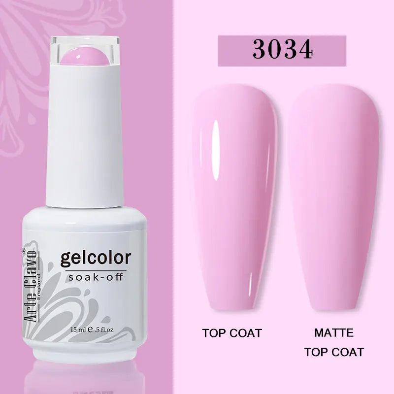 Arte Clavo Transparent Nude Pink Color Jelly Gel Nail Polish Semi Permanent 15ml Top Coat Soak Off UVLED Varnish Nail Art Design
