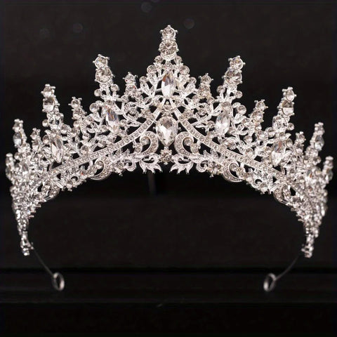 Baroque Crystal Tiaras And Crowns For Women Bride Rhinestone Prom Diadem Bridal Wedding Hair Accessories Jewelry Crown Tiara