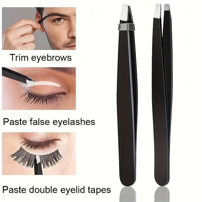4 Pcs Set High-Quality Stainless Steel Eyebrow Tweezers  Suitable for Eyebrows Eyelashes Remove Beard Christmas Gift