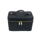 pu leather cosmetic bag with zoned storage and large capacity toiletry bag for autumn and winter new products