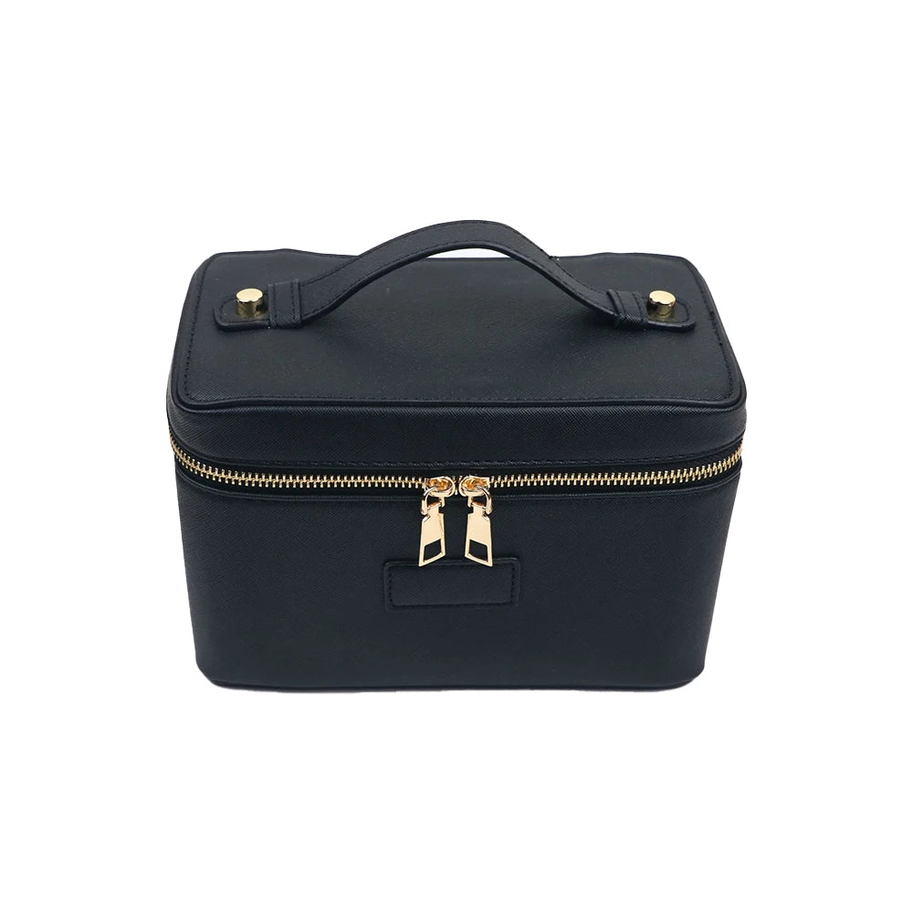 pu leather cosmetic bag with zoned storage and large capacity toiletry bag for autumn and winter new products