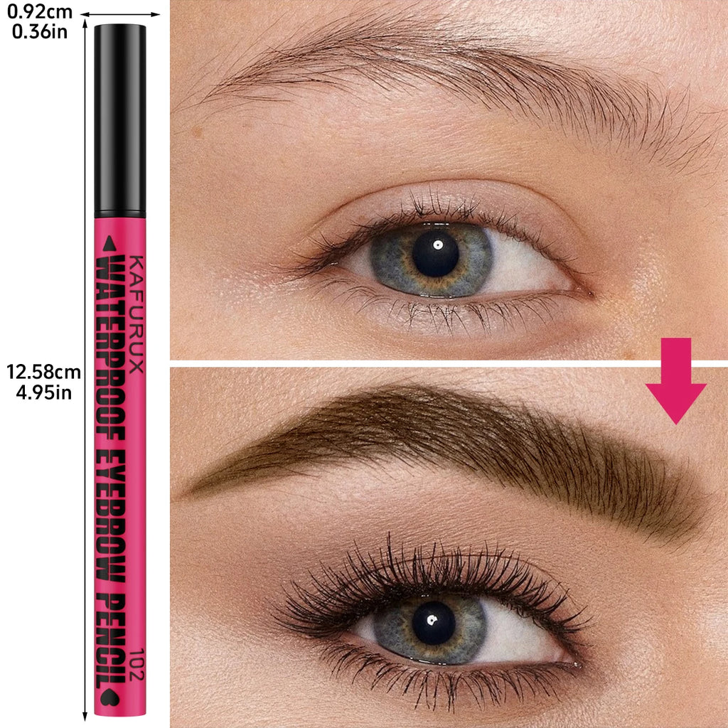 3-color Waterproof eyebrow pen, microblading eyebrow pencil with 4 split head, natural looking brows eye makeup cosmetics gifts