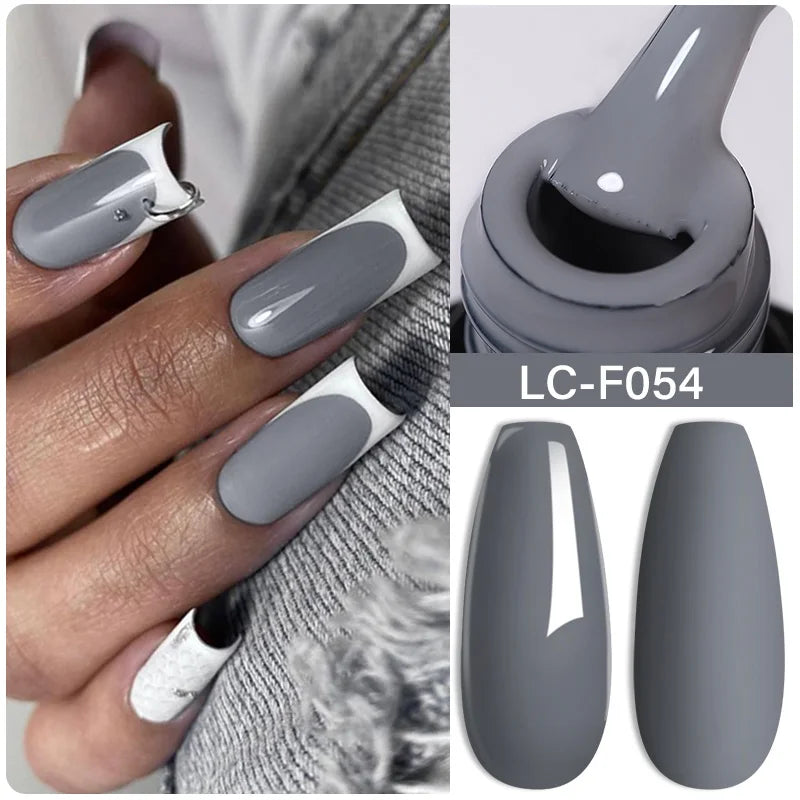 LILYCUTE 7ML Pink Glitter Nail Gel Polish Nude Natural Long Lasting Manicure Soak Off UV LED Nail Art Base Top Coat Gel Varnish