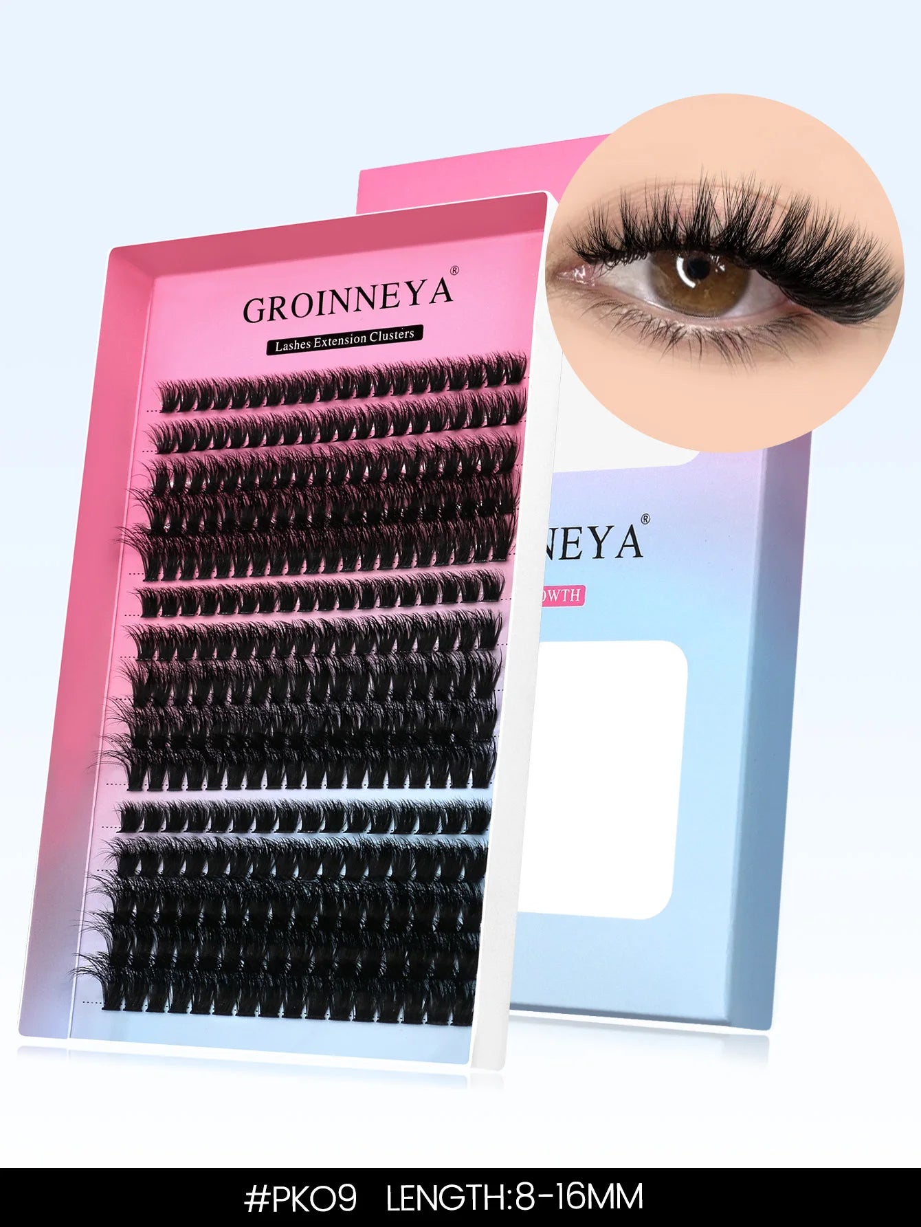 GROINNEYA DIY Eyelashes Cluster Lashes Lash Extension Natural Soft 100% Handmade Mink Lashes Reusable Makeup