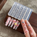 Cake Cream Lace Heart Silicone Nail Mold Sweet Y2K Nail Art Decorations Template DIY Design Transparent Manicure Stencils 1