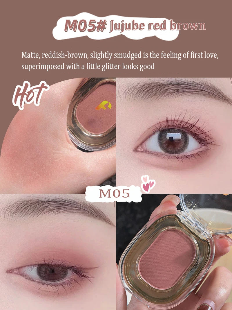 Rose Brown Monochrome Eyeshadow Palette 9 Colors Matte Grey Glitter Shadow Contouring Powder Pigment Eye Primer Beauty Makeup