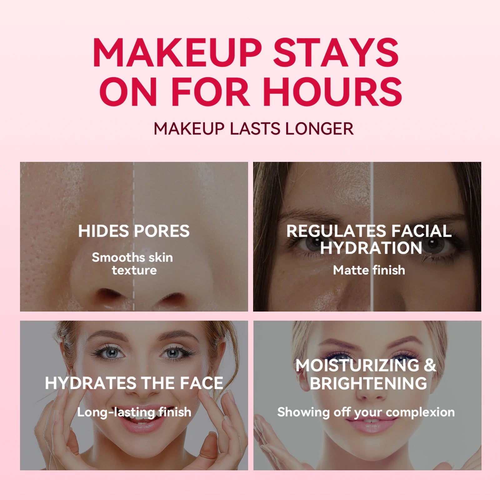 Facial Invisible Pore Primer Cream Long Lasting Base Makeup Natural Matte Oil Control Refreshing Moisturizing Face Isolation Gel