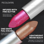 1PC Non-stick Cup, Waterproof, Long-lasting, Rich Colors, Fine Glitter, Pearlescent Lipstick, Ideal Christmas/Halloween Gift