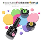 8Pcs 8ml Gel Nail Polish Set , Long Lasting, Lead-Free Semi Permanent Soak Off UV Gel Varnish For Summer, DIY Nail Art Design