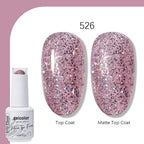 Arte Clavo Solid Color Gel Nail Polish 15ml Soak Off UV LED Gel Semi-Permanent Glitter Polish For Manicure Nail Art Salon Gel
