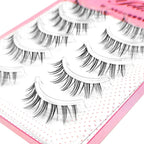 Yelix 5 Pairs Lower Lashes Strip Natural Under Lashes Small Flame Natural Bottom Eyelashes Manga Clear Band Wispy Makeup