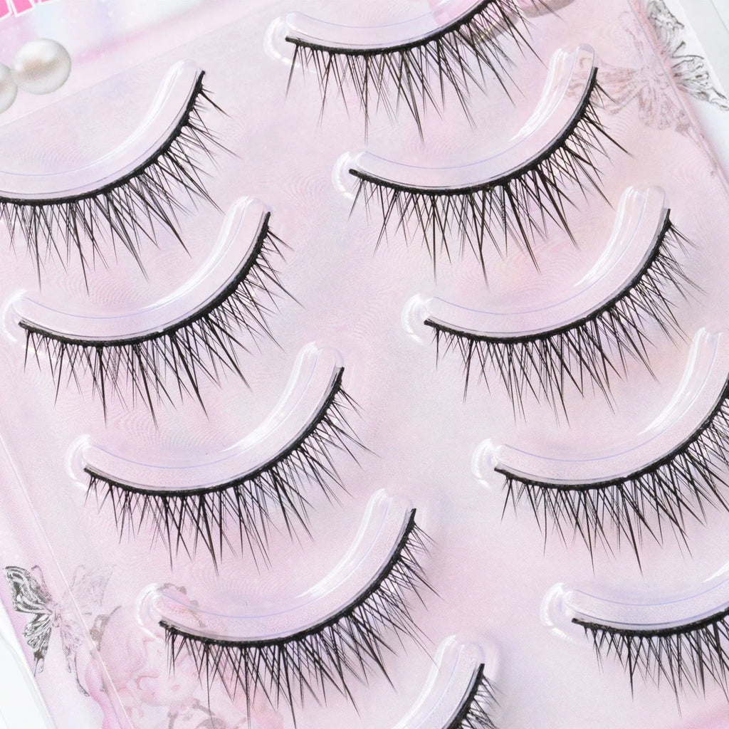 Strips False Eyelashes Full Strip Hard Stem Baby Straight Fish Tail fake eyelash Natural lashes for Double Eyelid Cosplay