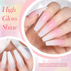 BORN PRETTY 15ml Milky Pink Rubber Base Gel Nail Polish Glitter Semi-Permanent Varnish Soak Off Self Leveling UV LED Polish