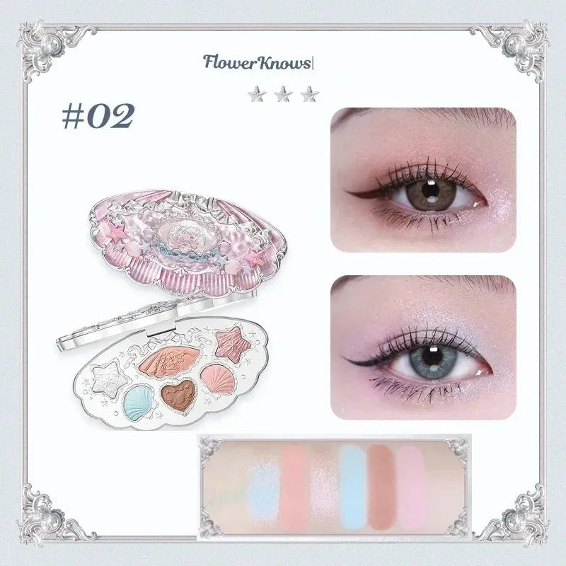 Flower Knows Makeup Swan Ballet Eyeshadow Palette Natural Nude Matte Shimmer Strawberry Cupid Glitter Pigment Eye Shadow Pallete
