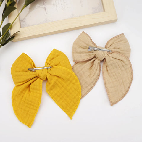4/5Pcs Cotton Bow Hair Clips Baby Girls Women Large Sailor Head Bows Accessories Hair Grips for Kids Christmas Hair Bow