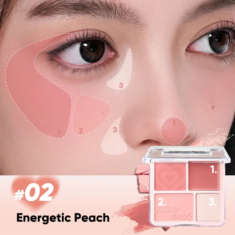 Judydoll 2-in-1 Blush & Highlighter Palette-Blush Cream, Radiant Matte Highlighter, Versatile Palette, Gift for Friend, Date