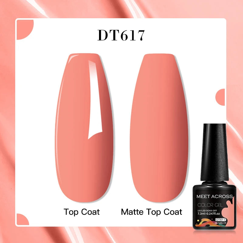 MEET ACROSS 8 Colors Mirror Gel Nail Polish Long-lasting Quick-drying Metallic Gold Silver Red Semi Permanent Varnish Nail Art