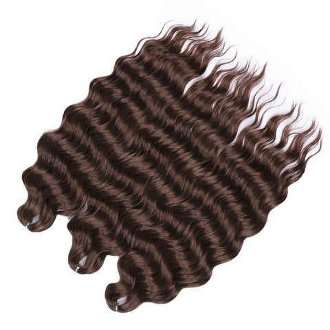 Anna Hair Synthetic Loose Deep Wave Braiding Hair Extensions 24 Inch Water Wave Braid Hair Dark Brown Twist Crochet Curly Hair