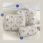 1pcs Cute Quilted Cotton Makeup Bag Women Zipper Cosmetic Organizer Cloth Handbag Box Shape Portable Toiletry Case for Girls