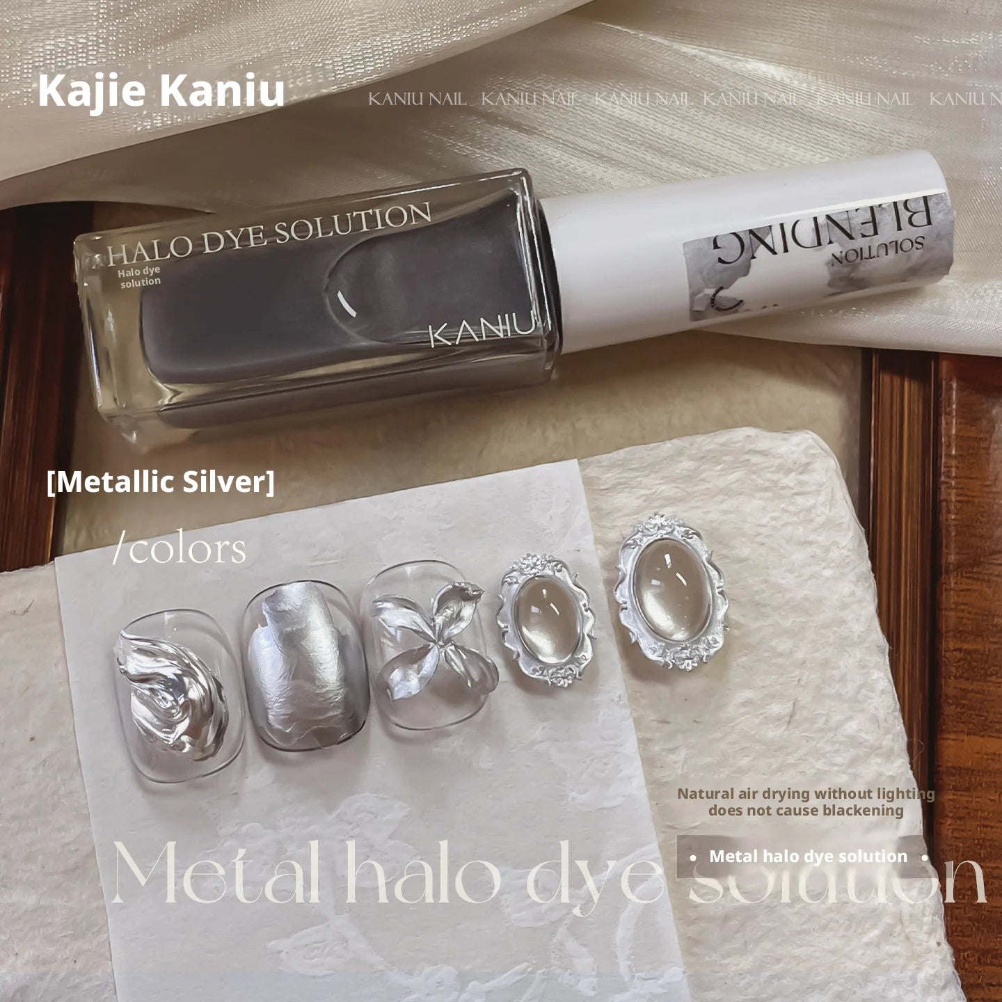 Kanui Metal Gradient Nail Polish - New Quick-Dry Ultra-Shiny Gold & Silver Mirror Finish Gradient Polish