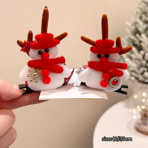 Christmas Hair Accessories 1Pair Cute Cartoon Antler Hair Clips For Women Girls Lovely Hair Ornament Hairpins Barrettes Hairgrip