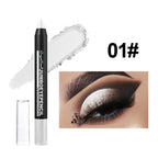 Smoky Dark Green Eyeshadow Pencil Stick Waterproof Pearlescent 12 Colors Metallic Glitter Eye Shadow Highlighter Pen Makeup Tool