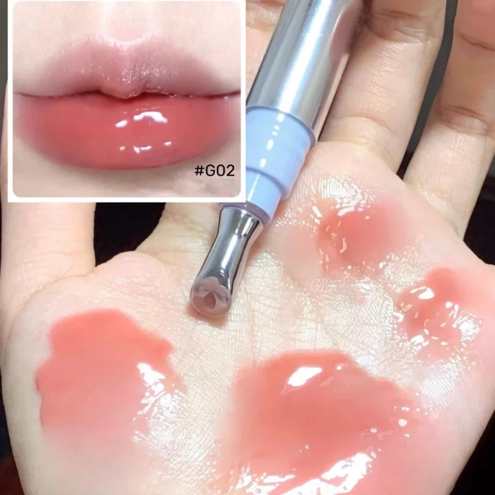 Metal Head Ice Diamond Essence Lip Tint Mirror Water Light Glass Lip Gloss Reduce Lip Wrinkles Moisturizer Lips Pluming Care