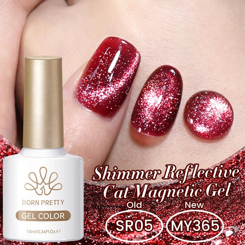 BORN PRETTY 10ml Silver Water Light Cat Magnetic Gel Nail Polish Nail Supplies Vernis Semi Permanent Gel for Fall Winter Nails