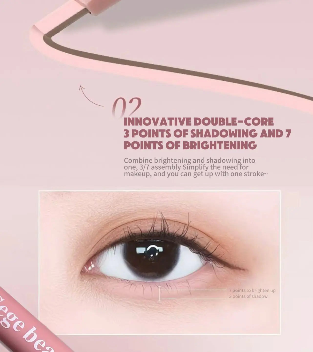 Bicolor Under Eye Pencil 2 In 1 Brightening Highlighter Nude Pink Shadow Stick Aegyo Sal Lying Silkworm Eeyshadow Lash Makeup