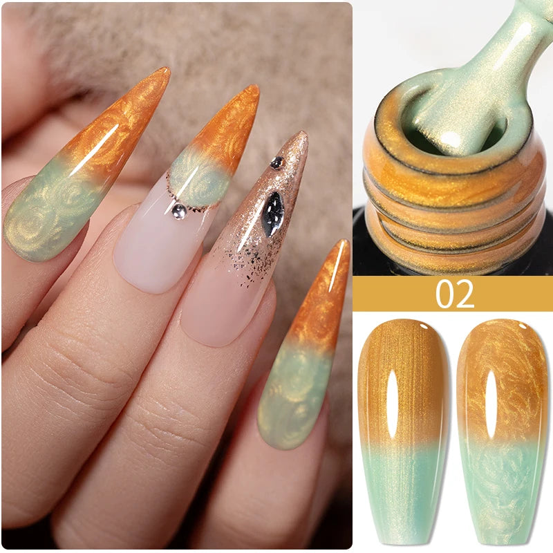 PUENTE 5ml Metallic Painting Liner Gel Polish Bright Mirror Effect Semi-Permanent UV Nail Varnish For Stunning French Nail Art