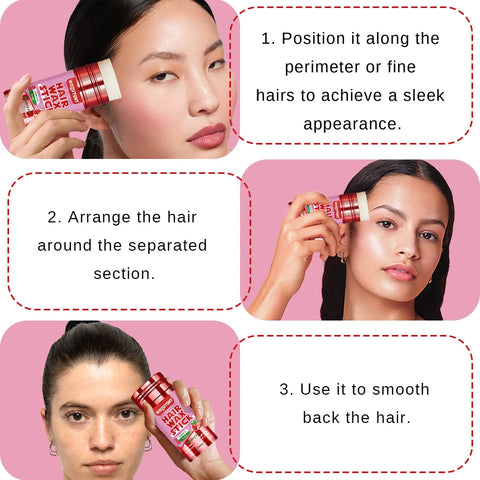 Strawberry Flavor Hair Wax Stick Vitamin E Smooth Dry Frizz Broken Hair Proper Hold Create Texture Styling Pomade for Women