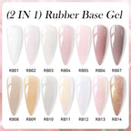LILYCUTE Nude Crystal Rubber Base Gel Nail Polish Natural Color Semi Permanent UV Gel Soak Off Self Leveling Nail Gel Varnishes