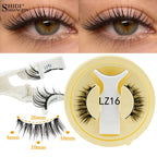 Hot Magnetic Eyelashes Set 1 Pair Reusable No Glue Needed False Eyelashes with Magnetic Tweezers Curly Faux Lashes Makeup Tool