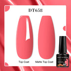 MEET ACROSS 8 Colors Mirror Gel Nail Polish Long-lasting Quick-drying Metallic Gold Silver Red Semi Permanent Varnish Nail Art