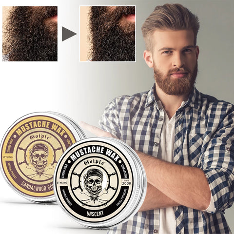 GOIPLE Beard Butter 3pcs/set Facial Hairs Softening and Styling Products Men Beards Treatment Balm Mustaches Wax with Brush Kit