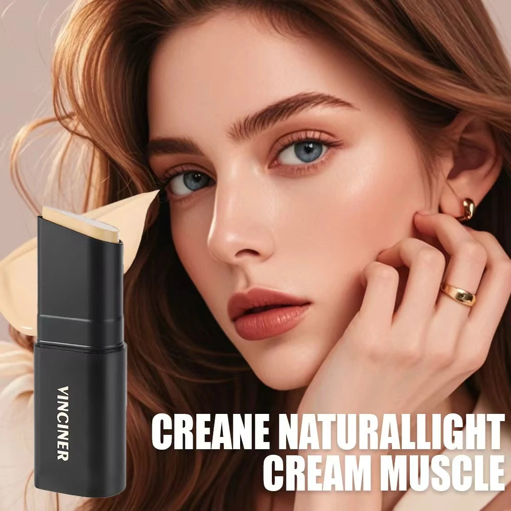 Stick Foundation Cream Long-Wear Waterproof Covers Moisturizing Full Coverage Concealer Face Contouring Stick For Base Makeup