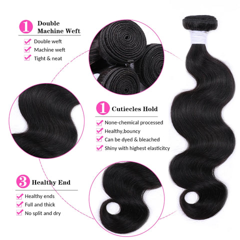 Body Wave Human Hair Extensions Curly Bundles Brazilian Hair Weavings 100% Human Hair Bundles 10-26 38 40 Inch 1/3/4 Bundles 50g