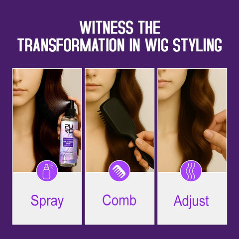 PURC Argan Oil Wig Hair Styling Spray for Women 450° Heat Protection Keratin Smooth Shiny Hair Treatment Hair Care 100ml