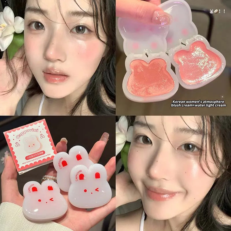 Cappuvini White Rabbit Water Glossy Cream Clear Moisturizing Blush Cream Multi-purpose Ointment Vitality Rouge