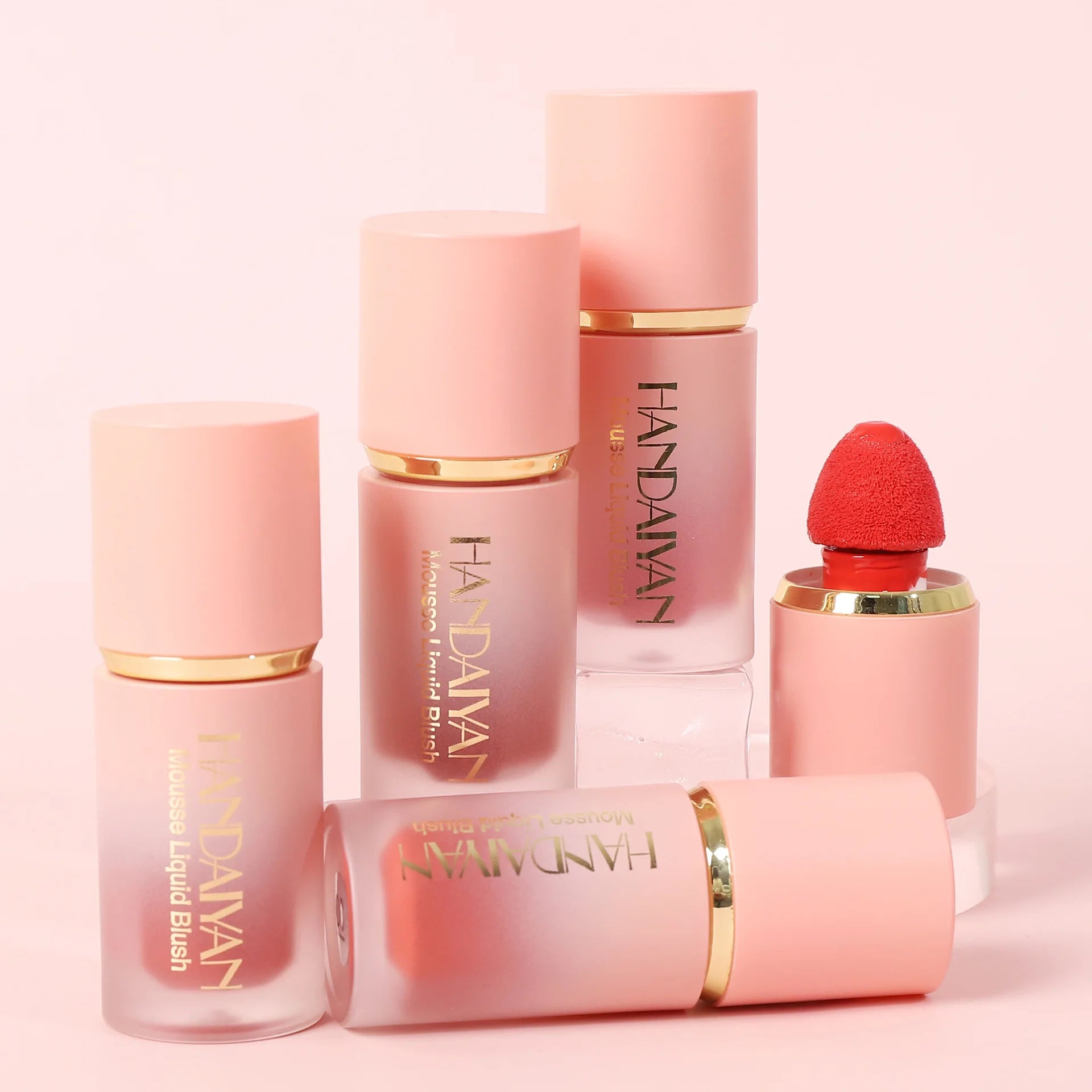 HANDAIYAN Liquid Blush Facial Matte Makeup Lasting Easy to Color Make Up Blusher With Sponge Brush Tip Velvet Rouge Cosmetics