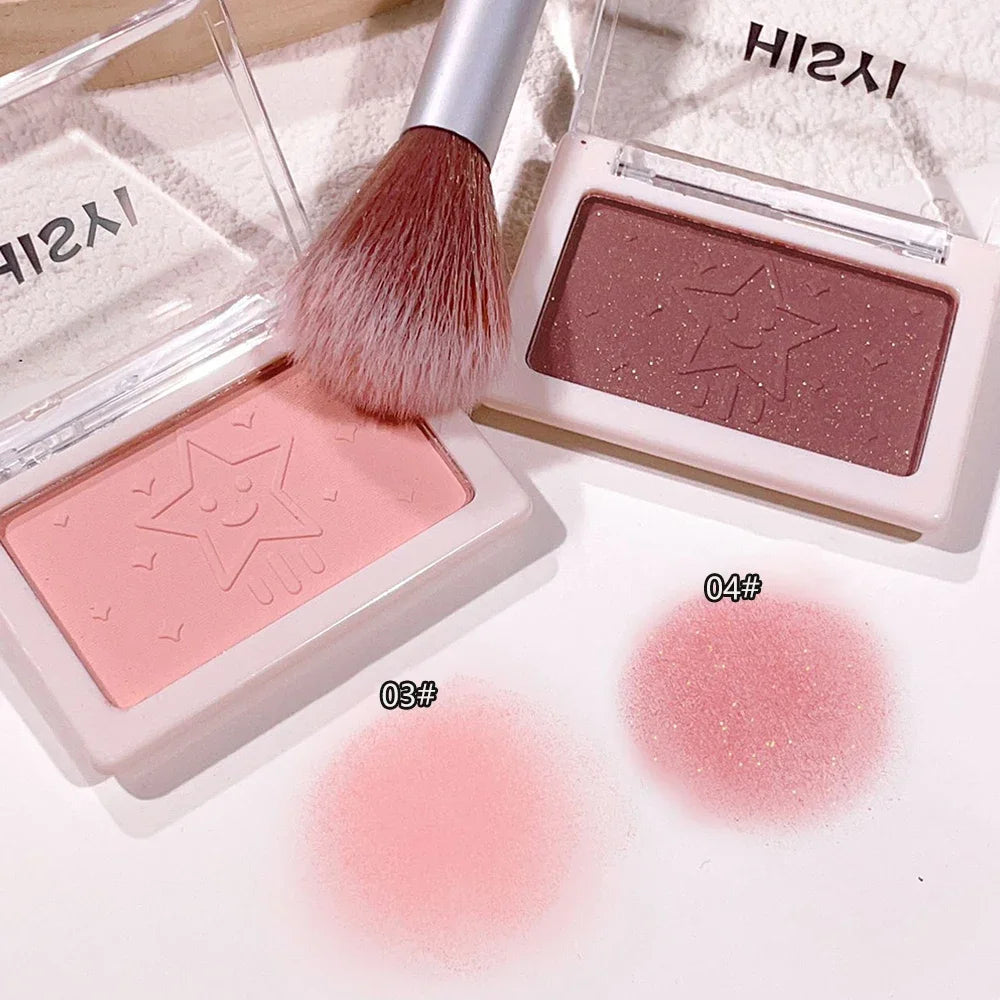 HISYI Peach Powder monochrome blush long-term durability Peach orange soft mist matte natural blush six colors available